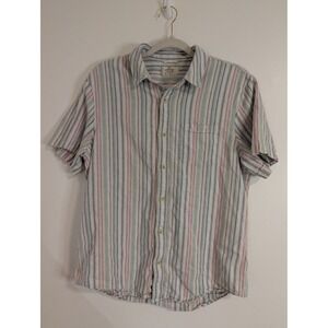 Marine Layer Mens Striped Short Sleeve Button Up Shirt Casual Lightweight Large
